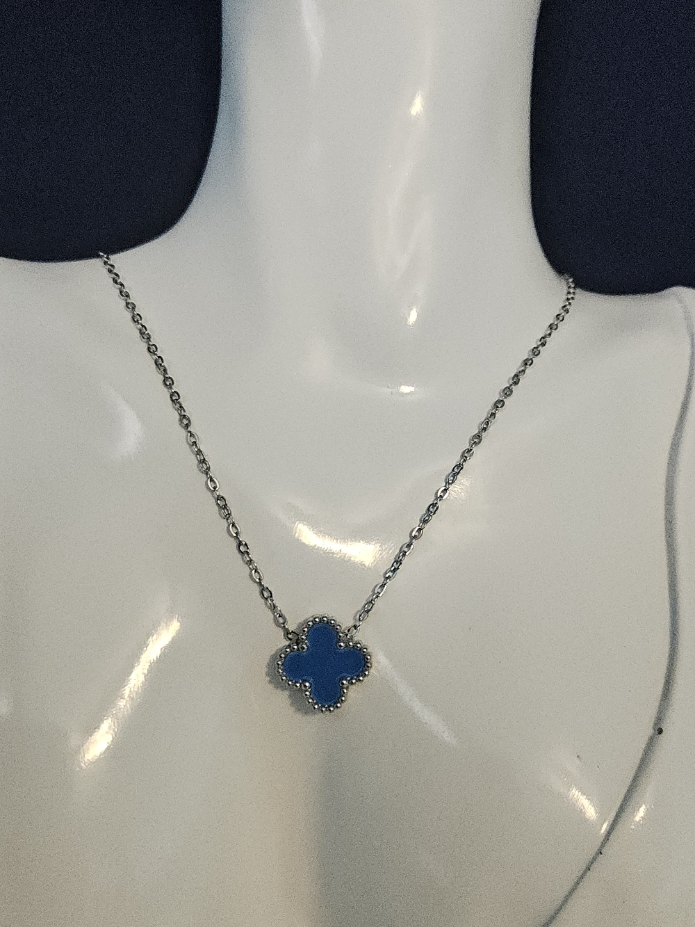 Blue Clover Pendant Necklace - Women Jewelry